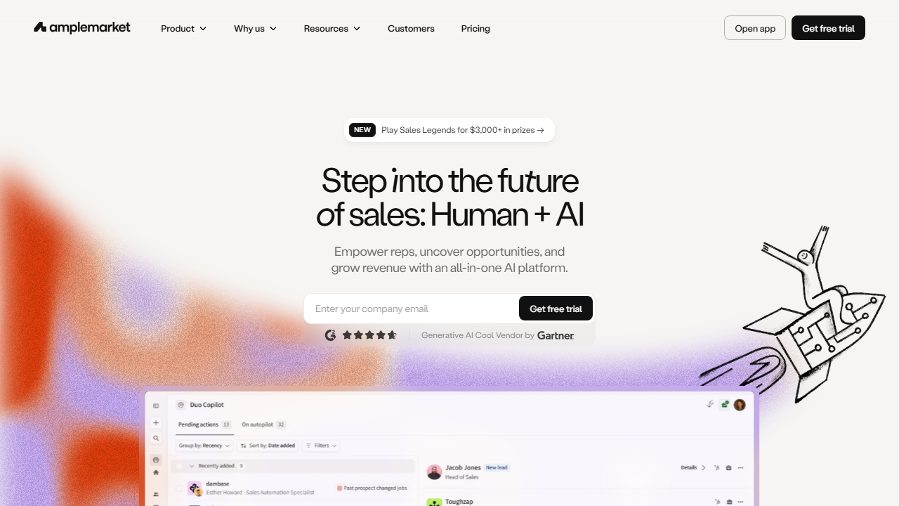 Amplemarket Review Interface